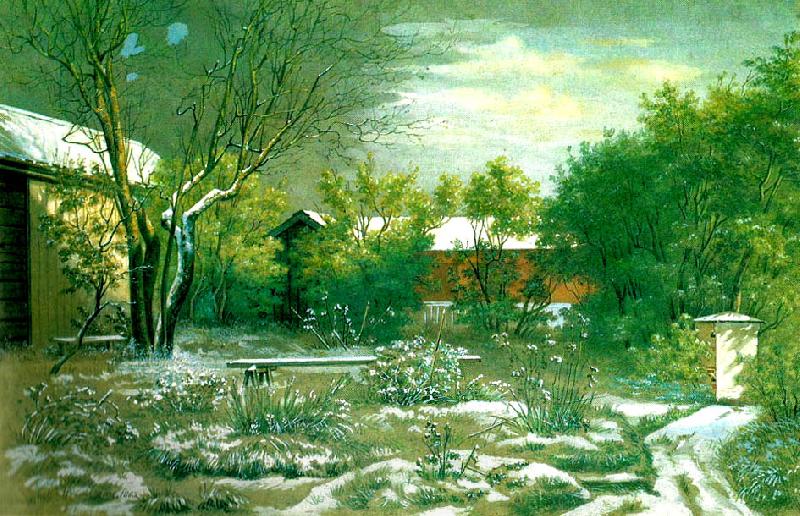 broderna von wrights liljenstrandska husets tradgard i november China oil painting art